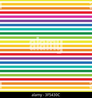 Vektor-buntes abstraktes gestreiftes nahtloses Muster. Helle geometrische horizontale Linienhintergrund mit wiederholter moderner mehrfarbiger linearer Textur für Stock Vektor
