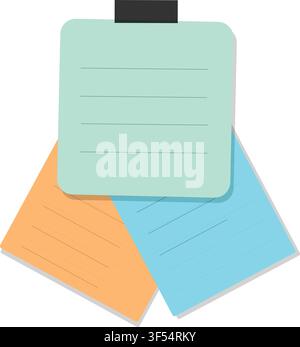 Papier-Memo-Notiz-Symbol-Vektor-Illustration isoliert auf weißem Hintergrund Stock Vektor
