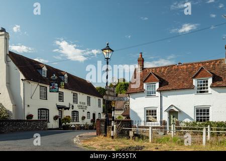 Sommernachmittag in East Meon, Hampshire, England. Stockfoto
