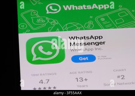 Shanghai, China - 30. Juli 2026: WhatsApp-App-Symbol und Markenlogo Stockfoto
