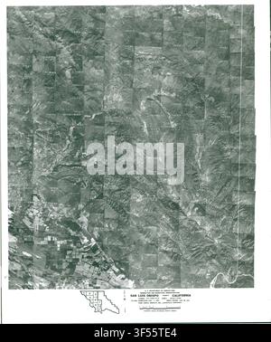 Ein Luftbild-Index für San Luis Obispo County, Kalifornien, Blatt 9, erstellt von der Farm Service Agency, Teil der Regierungsaufzeichnungen der Vereinigten Staaten. Stockfoto
