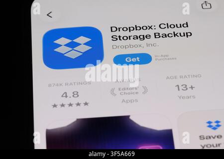 Shanghai, China – 30. Juli 2026: Dropbox-App-Symbol und Markenlogo Stockfoto