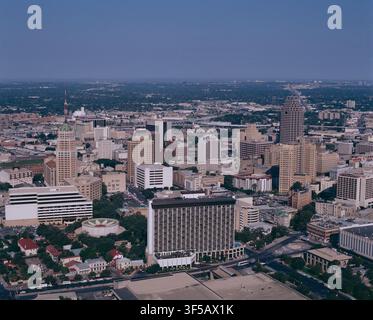 Vereinigte Staaten. Texas. San Antonio. Innenstadt-Stadtüberblick. Stockfoto
