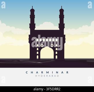 Das Charminar - Hyderabad, Telangana - Stockillustration als EPS 10-Datei Stock Vektor