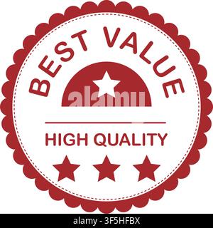 Bestes Preis-Leistungs-Verhältnis Hochwertiges Zertifizierungsabzeichen mit Premium-Siegeldesign Stock Vektor