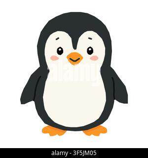 Süße Pinguin-Cartoon-Vektorillustration isoliert auf weißem Hintergrund Stock Vektor