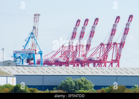 Hafen von Liverpool aus Crosby gesehen. Juli 2026 Stockfoto
