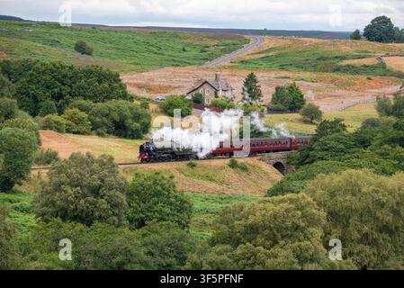 Lokomotive 60163 Tornado auf der North York Moors Railway nahe Goathland, North Yorkshire Stockfoto