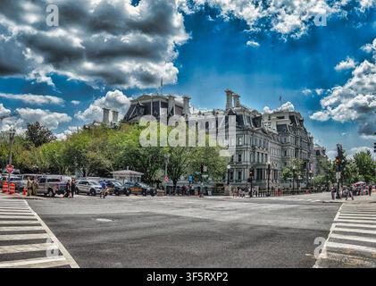 Das Eisenhower Executive Office Building (EEOB), das sich neben dem Weißen Haus in Washington, D.C. befindet. Stockfoto