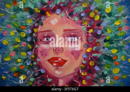 Farbenfrohe abstrakte Ölgemälde-Kunsthintergrund. Textur von Leinwand und Öl. Stockfoto