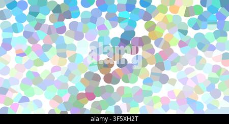 Ein lebendiger abstrakter Hintergrund mit einem Mosaik aus farbenfrohen abgerundeten Formen und Kieselsteinen, der eine verspielte und moderne Textur auf weißem Hintergrund erzeugt. Stockfoto
