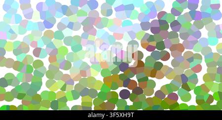 Ein lebendiges abstraktes Mosaikmuster mit einer Sammlung von weichen pastellfarbenen, abgerundeten Formen, die in einer verstreuten, künstlerischen Komposition auf einem weißen Hintergrund angeordnet sind Stockfoto