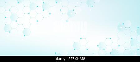 Gesundheitswesen und medizinische Muster Innovation Konzept Wissenschaft Hintergrund Design. Abstrakte geometrische Sechsecke Formen Medizin und wissenschaftlichen Hintergrund Stock Vektor