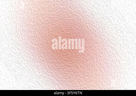 Ein minimalistischer abstrakter Hintergrund mit einer strukturierten Oberfläche und einem weichen rosa Spiralvortex, der von der Mitte ausstrahlt, isoliert auf weißem Hintergrund. Stockfoto