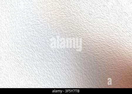 Ein abstrakter Hintergrund mit einem zarten Muster aus fließenden, texturierten weißen Pinselstrichen und einem subtilen warmen braunen Farbverlauf in der Ecke. Stockfoto