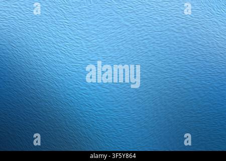 Ein abstrakter Hintergrund mit einer fein texturierten Oberfläche und einem gleichmäßigen Blaugradienten sowie welligen Mustern. Stockfoto