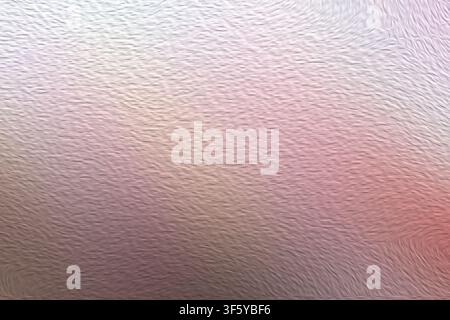 Ein digitaler abstrakter Hintergrund mit einem weichen Farbverlauf von Hellgrau zu Staubrosa, überlagert mit einer subtilen, feinkörnigen, welligen Textur. Stockfoto