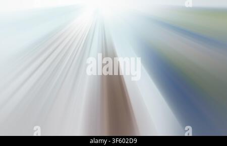 Abstrakter Hintergrund mit weichen, ätherischen Lichtstrahlen und Bewegungsunschärfe, versehen mit einer kühlen Farbpalette und einem Gefühl von Tiefe und Geschwindigkeit. Stockfoto