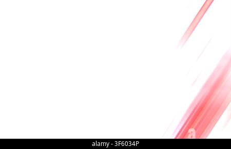 Abstrakte Komposition aus weichen roten Lichtstreifen mit einem Bewegungsunschärfeneffekt, isoliert auf einem sauberen weißen Hintergrund für vielseitige Designanwendungen. Stockfoto