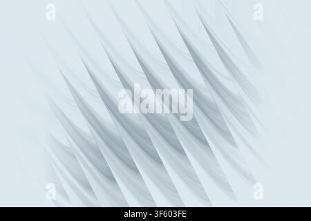 Ein sauberer und eleganter abstrakter Hintergrund mit hellgrauen diagonalen wellenförmigen Formen, der eine weiche, minimalistische Ästhetik und sanft fließende Linien bietet. Stockfoto