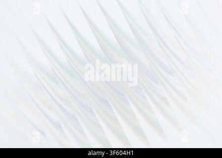 Ein sauberer abstrakter Hintergrund mit sich wiederholenden diagonal fließenden Formen in hellen, subtilen Tönen, isoliert auf einem reinen weißen Hintergrund für einen minimalistischen Look. Stockfoto