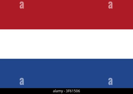 Niederländische Nationalflagge mit offiziellen horizontalen Tricolore-Streifen Stock Vektor