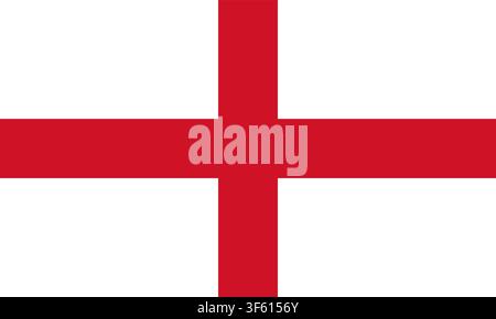 Englische Nationalflagge mit offiziellem rotem St.-Georgs-Kreuz Stock Vektor