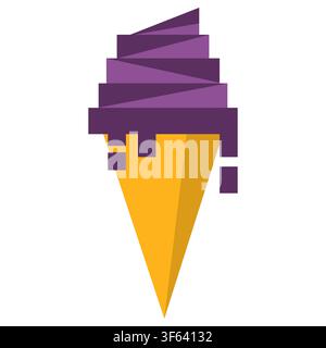 Schmelzender Eisbecher in der Hitze einer Hitzewelle Vektor-Illustration Stock Vektor