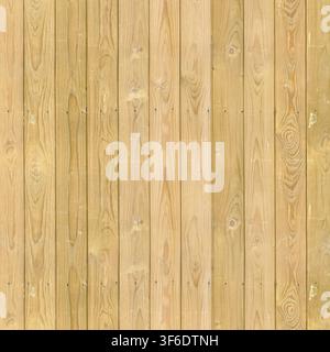 Helle Kiefernholzplanken mit auffälligen Astlöchern und natürlichen Jahresringen. Stockfoto