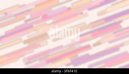 Eine lebendige und dynamische Komposition mit malerischen Pinselstrichen in warmen Orangetönen, Rosa und Lila vor einem abstrakten Hintergrund. Stockfoto