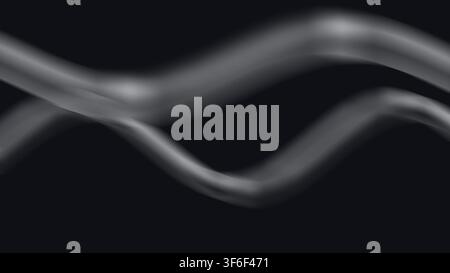 Ein faszinierender Einzelbild-Render, der fließende Pinselstriche zeigt, die sanft mit Monochrom-Tönen leuchten, perfekt für abstrakte Hintergründe oder modernes Design Stockfoto