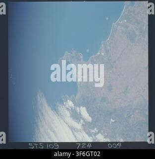 Kapstadt, Südafrika, wie es vom Weltraum aus von der Besatzung der STS-109 während des Space-Shuttle-Programms gesehen wird. Stockfoto