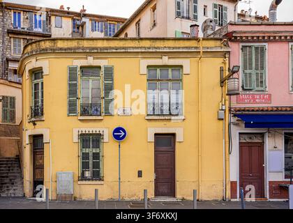 vintage Gebäude in weichen Farben in Nizza Stockfoto