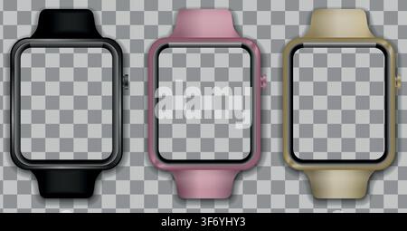 Smartwatch-Sammlungsikonen in verschiedenen Farben Stock Vektor