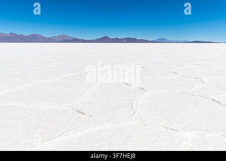 Salzflattenwüstenlandschaft von Uyuni, Bolivien. Stockfoto