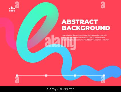 Abstrakter Hintergrund-Web-Banner mit flüssiger, fließender 3D-Neonlinie. Stock Vektor