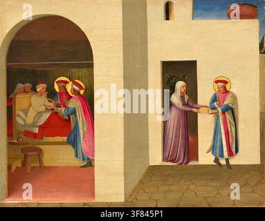 Die Heilung der Palladia durch den Heiligen Cosmas und den Heiligen Damian von Fra Angelico, ca. 1438/1440 Stockfoto