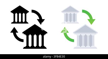 Banküberweisungs-Geldwechsel-Transaktionssymbol-Konzept Stock Vektor