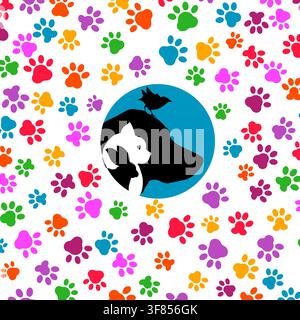 Logo-Tiere. Veterinär-Apotheke Vektorillustration. Stock Vektor