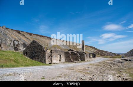 Alte Gangschmelzhütte in Swaledale, ein Relikt der Bleiabbauindustrie, die im 18. und 19. Jahrhundert in der Region stattfand. Yorkshire Dales Stockfoto