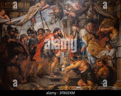 Gemälde von Peter Paul Rubens mit dem Titel Die Begegnung von Abraham und Melchisedek im John & Mable Ringling Museum of Art Stockfoto