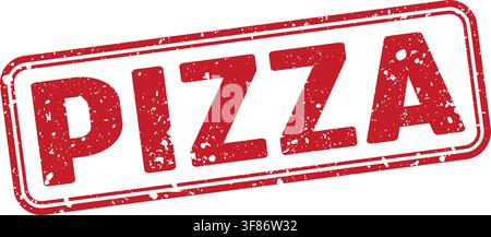 Pizzastempel. Pizzaroter Grunge-Stempel ohne Hintergrund Stock Vektor