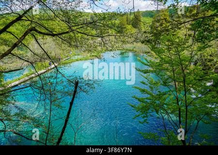 Wunderschöne Landschaft des Nationalparks Plitvicer Seen in Kroatien. Stockfoto