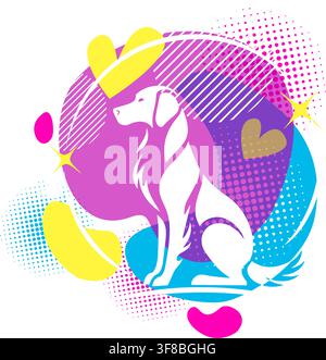 Hund-Logo Handgezeichnet. Nicht KI, Vektorillustration. Stock Vektor