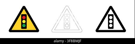 Warnschild für Ampel voraus im Vektorformat Stock Vektor