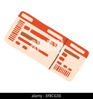 Flugticket-Vektorillustration im Doodle-Stil für die Bordkarte einer Fluggesellschaft. Perfekt für Flughafen-Check-in, Reise buchen, Pass, Tourismus und Reise Stock Vektor