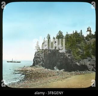 Owl's Head Light, Maine, ein historischer Leuchtturm, in a. Stockfoto