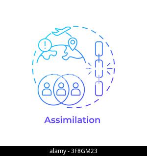 Assimilationsblaues Gradient-Konzept-Symbol Stock Vektor