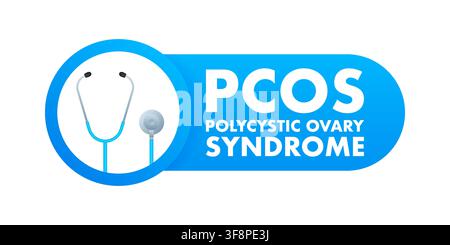 PCOS polyzystische Ovarsyndrom medizinische Diagnosekonzept Stock Vektor