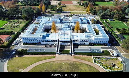 Altes Parlamentsgebäude Canberra Luftaufnahme historisches Regierungsgebäude Stockfoto